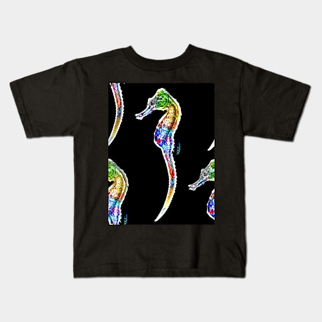 Cartoon Seahorse Kids T-Shirt by danieljanda